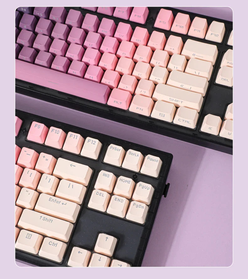Gradient Eye Shadow PLUS Keycaps Side Top Character Translucent Backlit Key cap PBT OEM profile For MX Switch Keyboard