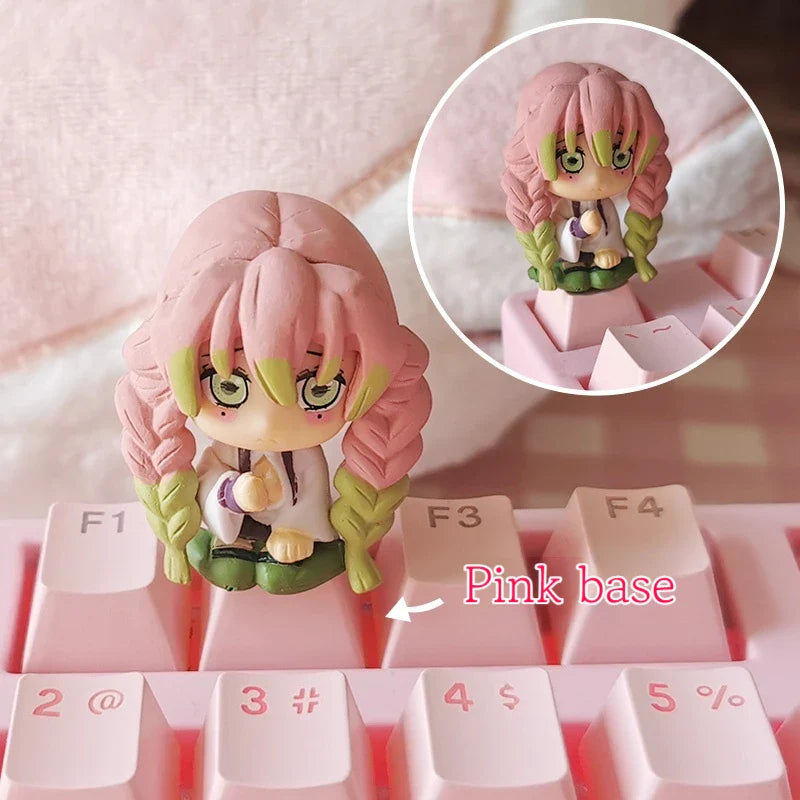 1pcs Demon Slayer Personalized Keycaps Mechanical Keyboard Resin Transparent Single Anime Key Cap Cute Mi Douzi Charcoal Jiro