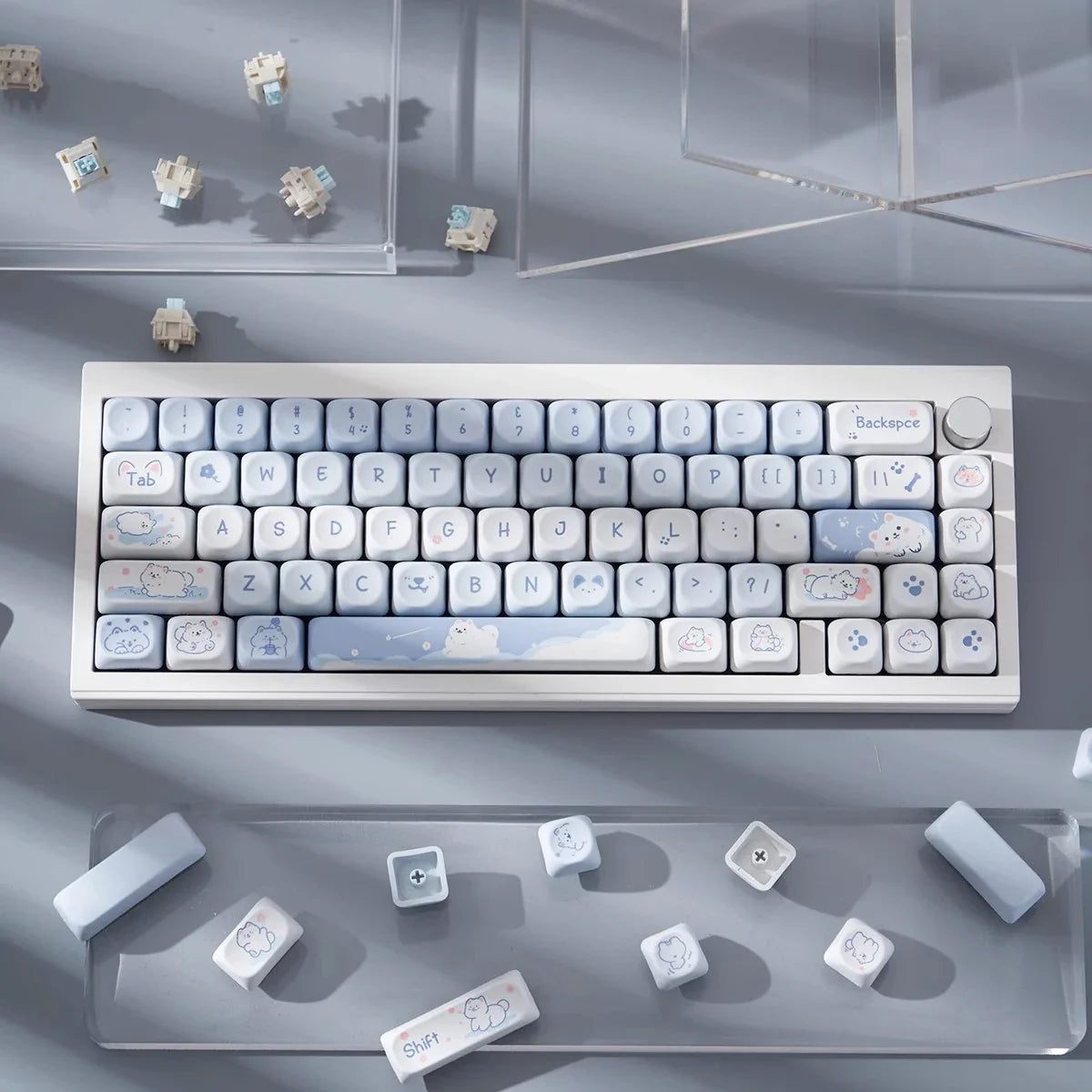 95Keys MOA Profile Keycaps PBT Five-sided Sublimation Cute Cartoon Key Caps for GMK67 GMK87 Gaming Mechanical Keyboard MX Switch