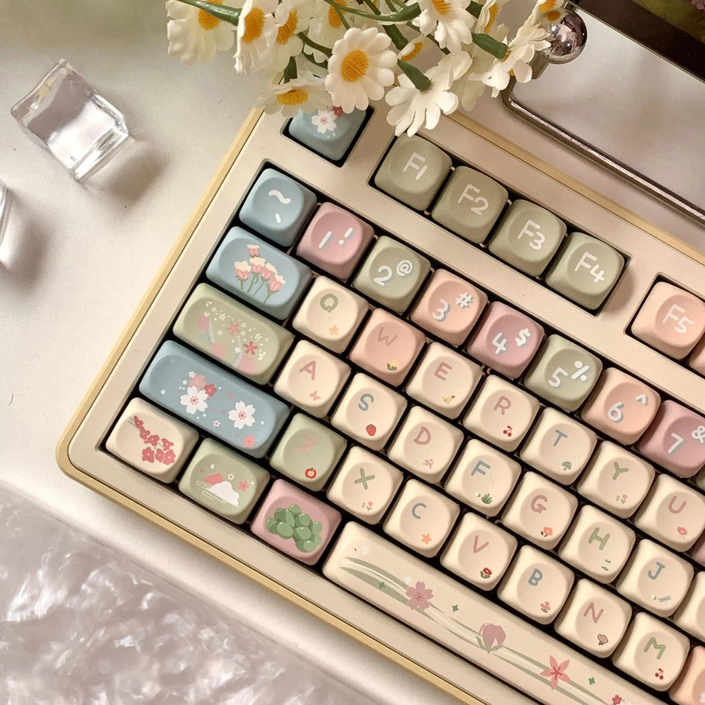 MOA Keycaps Cute Alice Keycaps Cute Keycaps 141 Keys PBT Sublimation Mechanical Keyboard Cap 2.25 U 2.75U