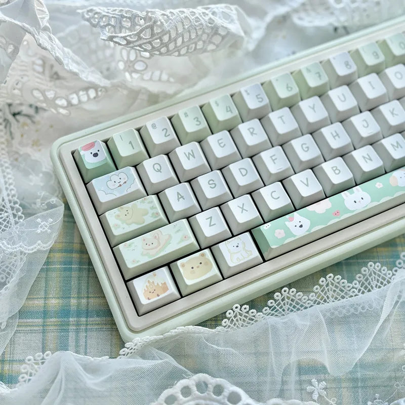 Customized Cute Cartoon Keycaps Cherry Profile Dye Sub PBT Keycaps 95 Keys for 75% Cherry Gateron MX Switches Gaming Keyboard