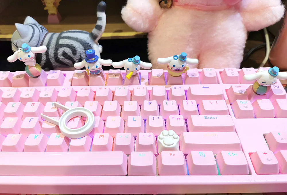 Sanrio Kawaii Cinnamorol Keycaps Mechanical Keyboard Caps Hello Kitty Pochacco Mx Axis Personalized Cartoon Esc Diy Key Cap Game