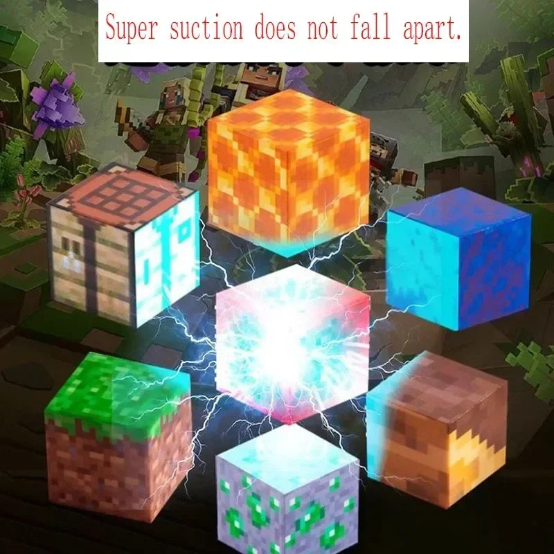 10pcs Minecraftinglys Magnetic Blocks Anime Children Puzzle Assembled Toy Doll Mini Magnetic Cube Model Kids Construction Toys