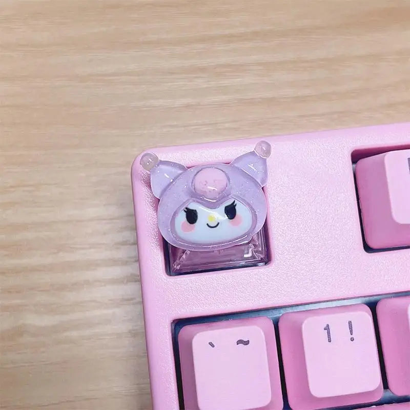 Kawaii Sanrio My Melody Cinnamoroll Kuromi Keycap Esc Base Transparent Cross Axis Mechanical Keyboard Keycaps Decorate Girl Gift