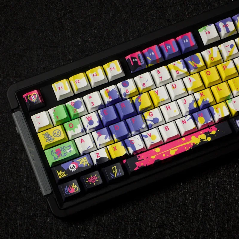 Graffiti Keycap Set Cherry Profile PBT Dye-sublimation Keycaps for Mechanical Keyboard Mx Swich 61/64/68/84/87/104/108 키캡