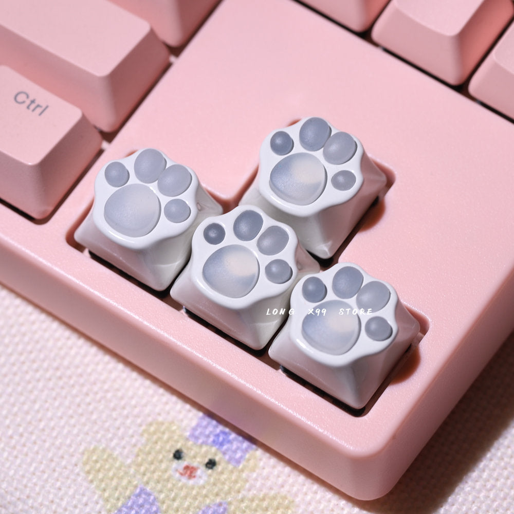 Pink Cute Cartoon Silicone Keycap Personality Soft Feel Cat DIY Artisan Cat Paws Pad Keyboard KeyCaps For Cherry MX Switches