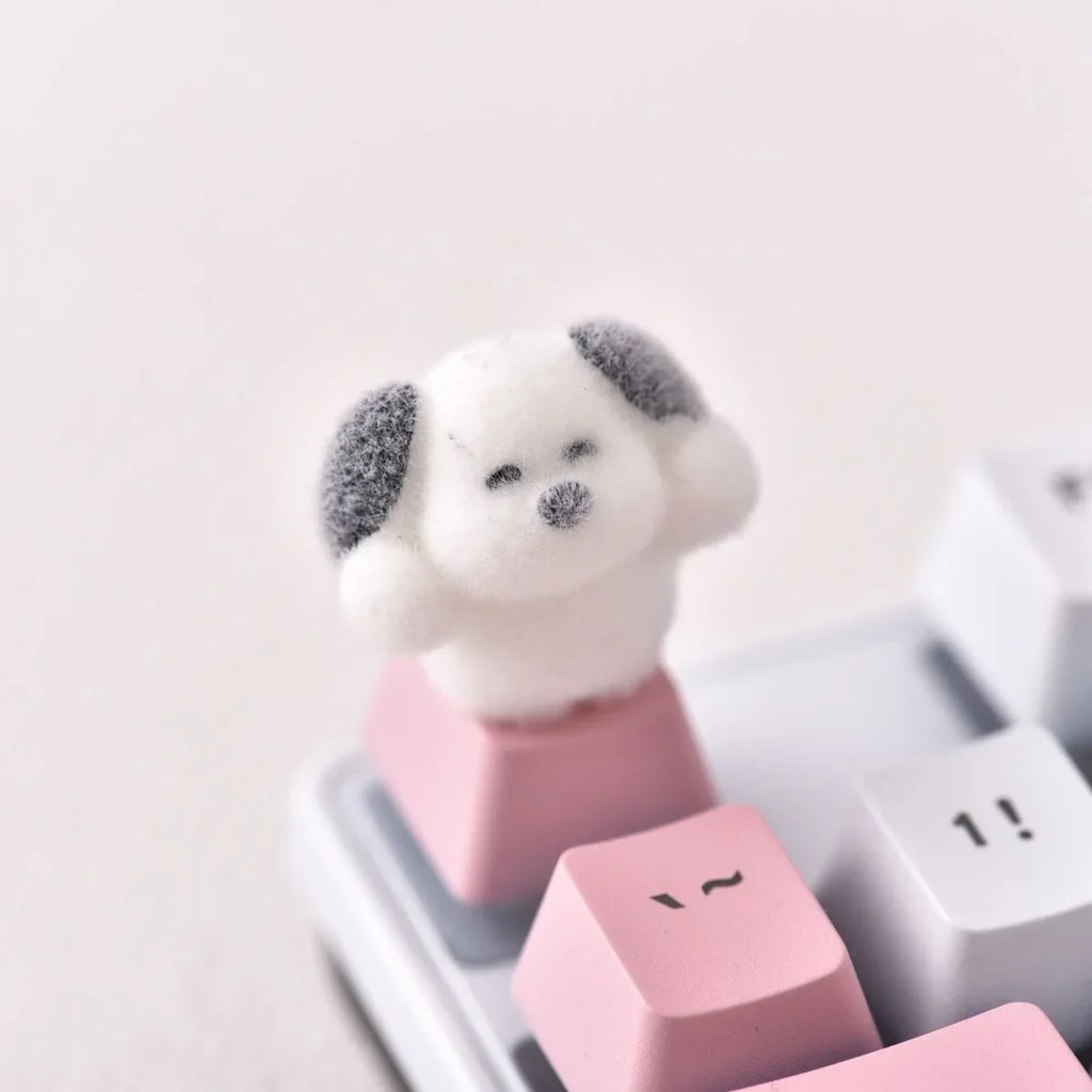 Plucked Teddy Dog Keycaps DIY Handmade Customized Cross Axis Mechanical Keyboard R4 Keycaps Personalized Creative Keycaps