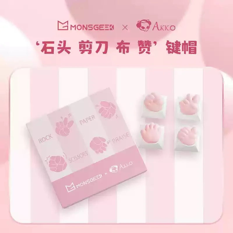 Cute Cat Claw Stone Scissors Cloth Praise Keycap Soft Silicone Oem High Beauty Girl Heart Girl'S Holiday Free delivery Gift