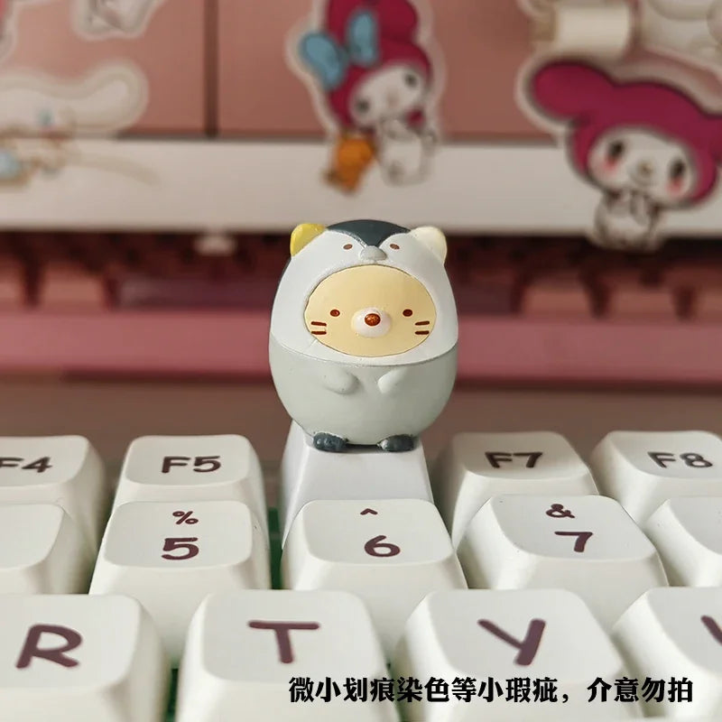 Animal Series Cute Keycap Diy Customized MX Switch Resin ESC Point Keycaps  Mechanical Keyboard Artisan Key Caps Girls Favorites