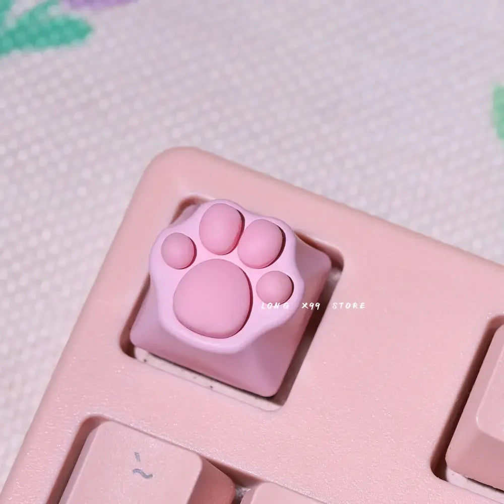 Pink Cute Cartoon Silicone Keycap Personality Soft Feel Cat DIY Artisan Cat Paws Pad Keyboard KeyCaps For Cherry MX Switches