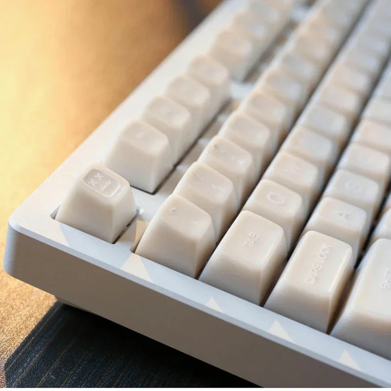 142 Keys SA Profile Keycaps Custom Marble Themed Double Shot PBT White Translucent Keyboards Keycap for MX Switch Game Keyboard