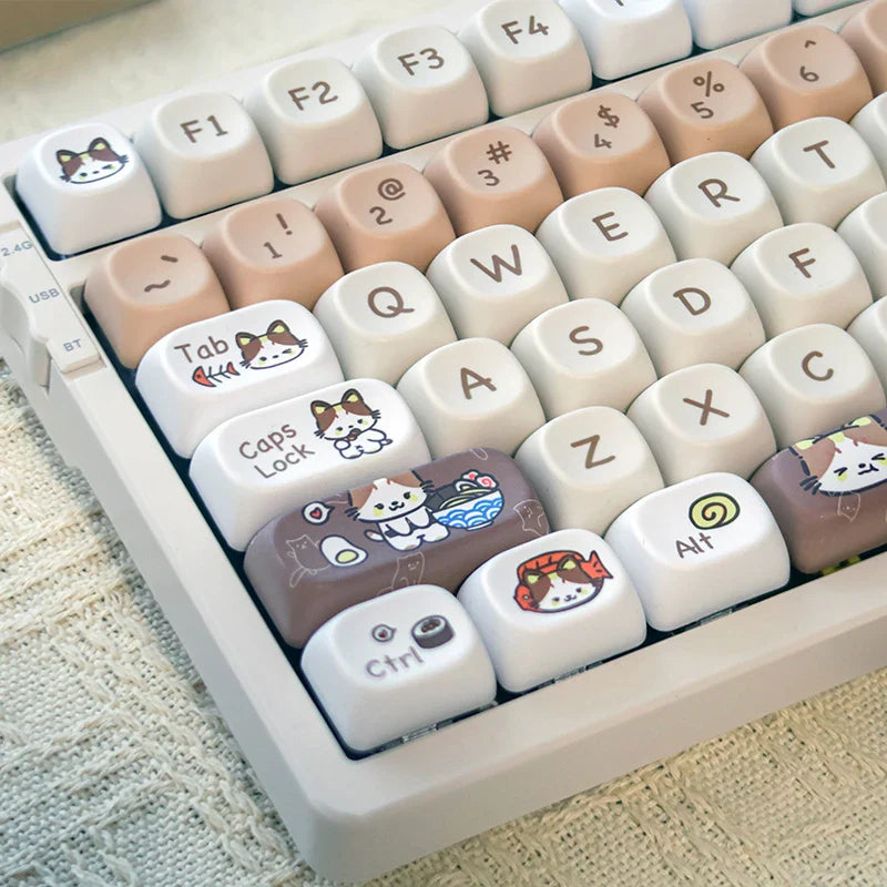 Keycap MOA Height Cartoon Cute PBT Hot Sublimation Suitable for Mechanical Keyboard 144 Keys