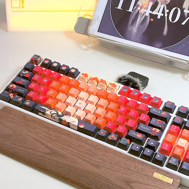 Ancient Style Theme Keycaps 128key Cherry Profile Pbt Hot Sublimation Side Engraving Transparent Mechanical Keyboard Keycaps