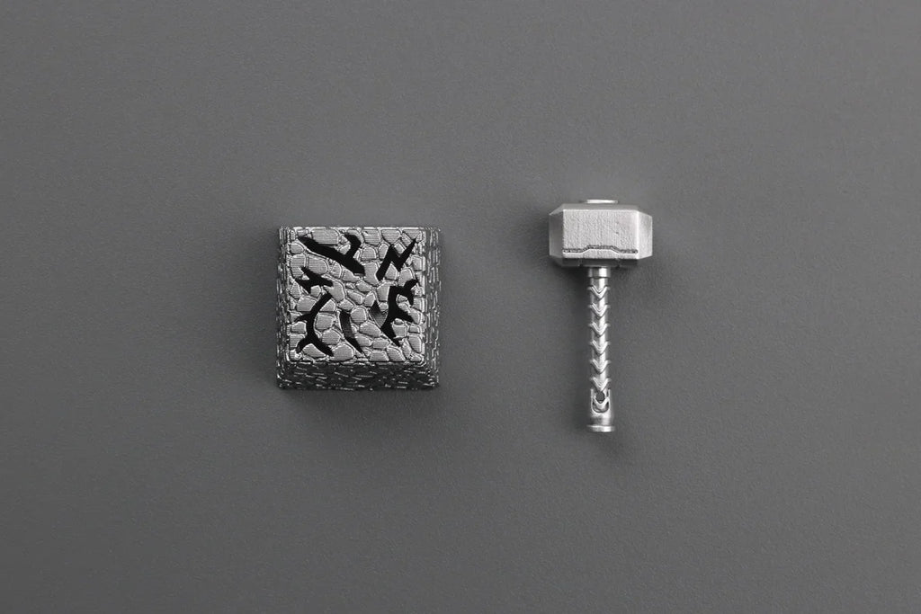 New 2In1 Resin Keycaps Thor Hammer for Mechanical Classic Retro Transparent Key Cap Suit Esc Button Personalized Keycaps