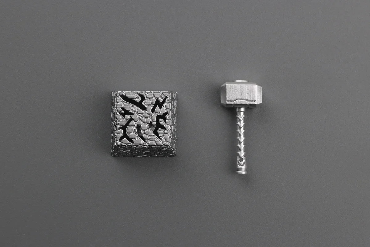 New 2In1 Resin Keycaps Thor Hammer for Mechanical Classic Retro Transparent Key Cap Suit Esc Button Personalized Keycaps