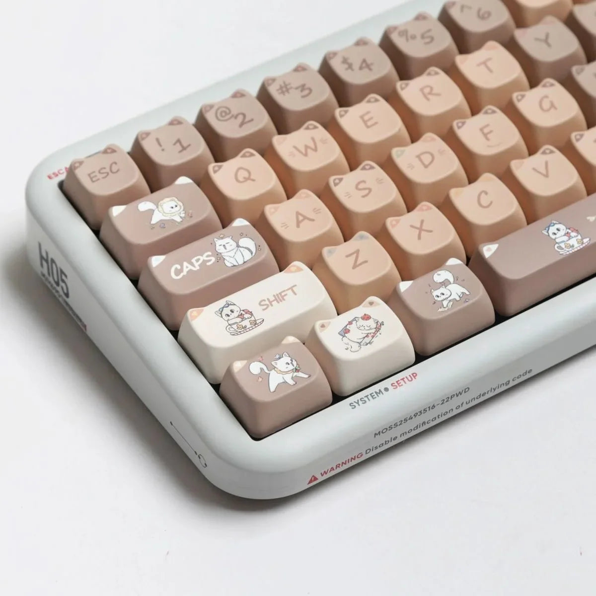 142 Keys Customized Gift Cute Cat keycaps New MAO Keycaps Square Thermal Sublimation Mechanical Keyboard 2.25 U 2.75U for Alice