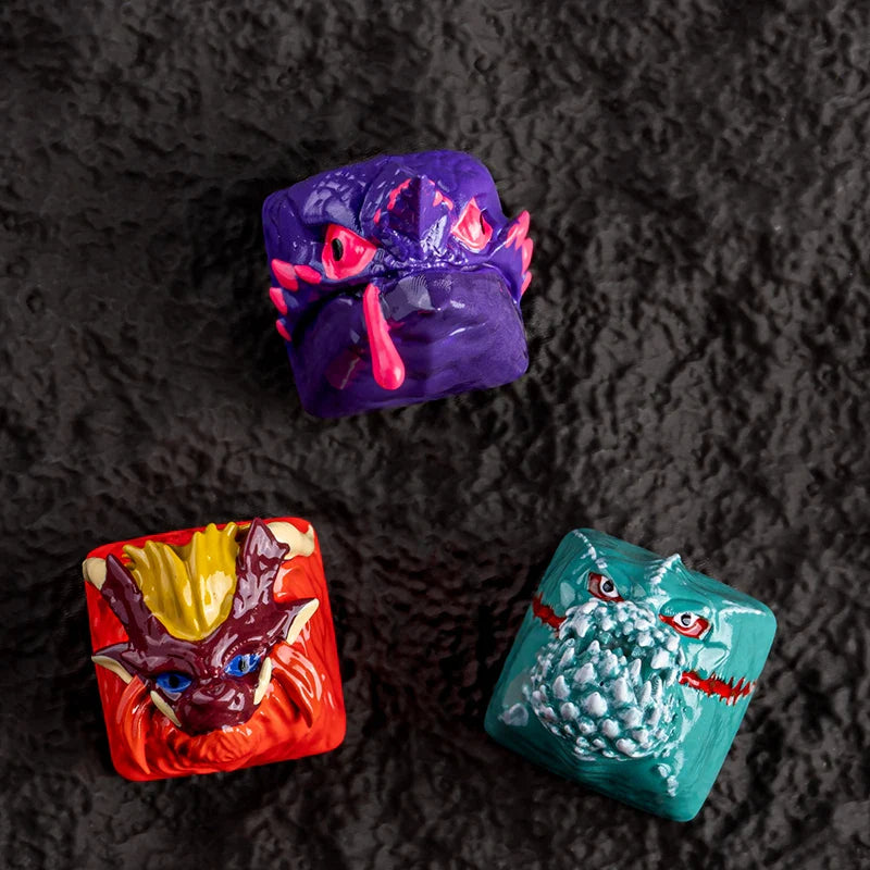 MonsterHunter Dragon Anime Artisan Point Keycaps ESC Custom Personality R4 Gaming Decoration KeyCap for Mechanical Keyboard Gift
