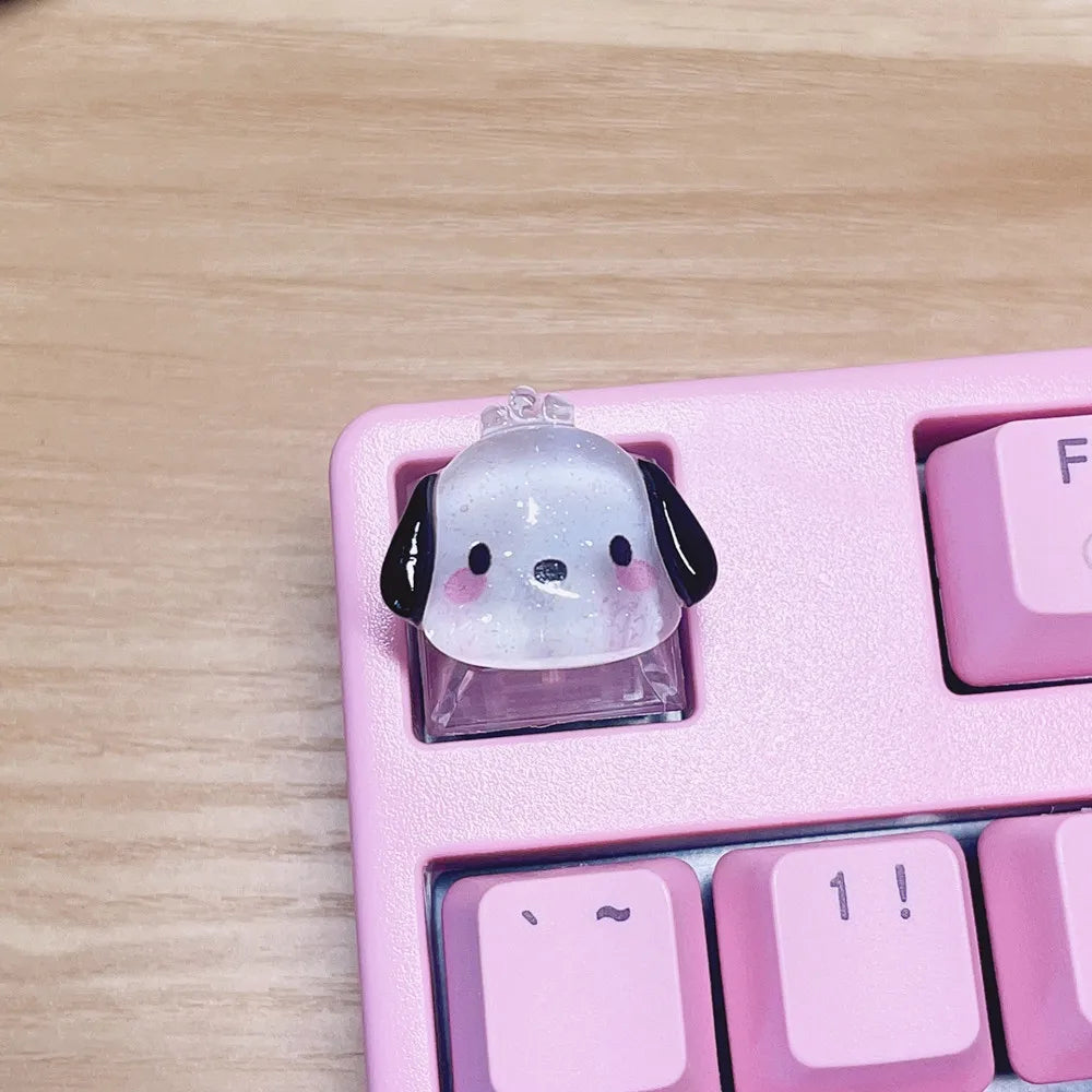 Kawaii Sanrio My Melody Cinnamoroll Kuromi Keycap Esc Base Transparent Cross Axis Mechanical Keyboard Keycaps Decorate Girl Gift