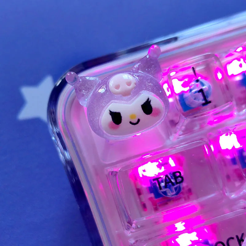 DIY Keycap Cute Cartoon Melody Coolomey Translucent Cross Mechanical Keyboard ESC Base Translucent Keycap