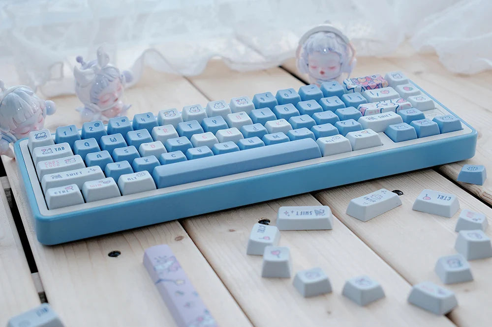 KPREPUBLIC Cute Bunny Keycap Dye Subbed Rabbit Keycap thick PBT MDA for Mechanical Keyboard 87 tkl 104 ansi xd64 bm60 BM87 BM65