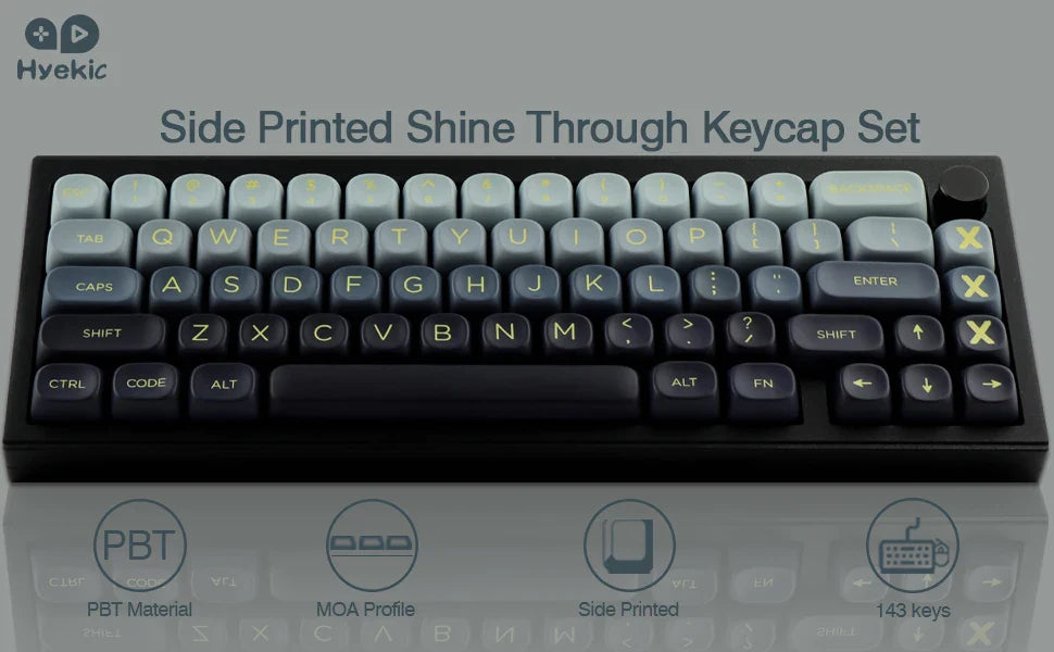 Mountain Range Keycap Set PBT MOA Profile DYE-Sublimation 143 Keys for Mechanical Keyboards