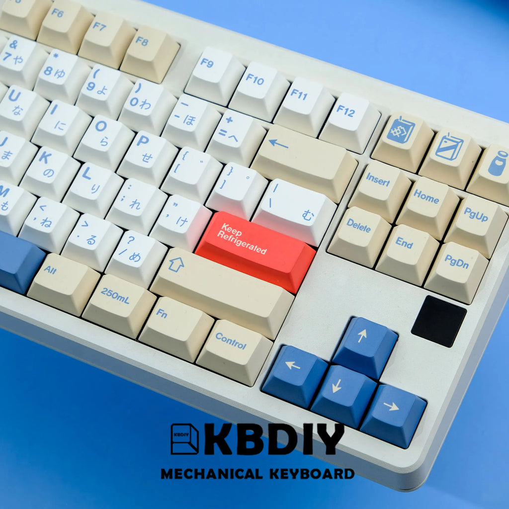 KBDiy GMK Soymilk Keycap 135 Keys PBT Japanese Korean Keycap ISO Enter Cherry Profile for GMK67 K500 Gaming Mechanical Keyboard