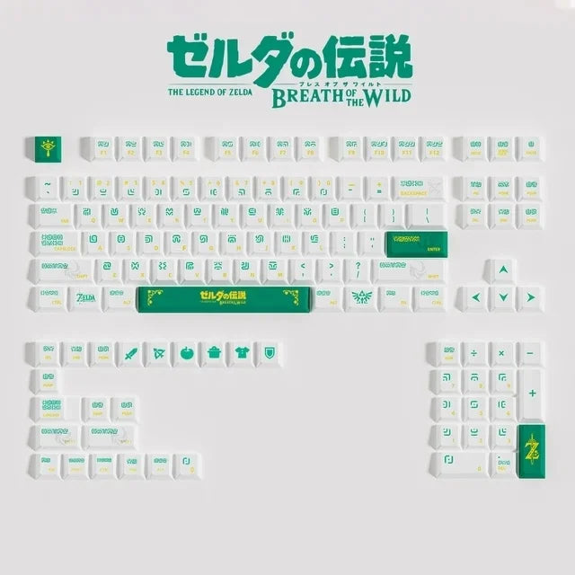125 Keys/set Sheikah Keycaps PBT Dye Lightproof Key Caps Cherry Profile 68 75 87 98 Layout Custom Keyboard Keycap For Zelda Game