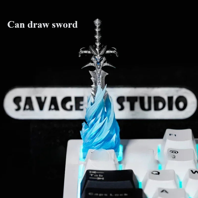 World of Warcraft Frostmourne Anime Keycaps Lich King Translucent Key Caps Mechanical Keyboard Caps Korean Keycap PC Gamer Gifts