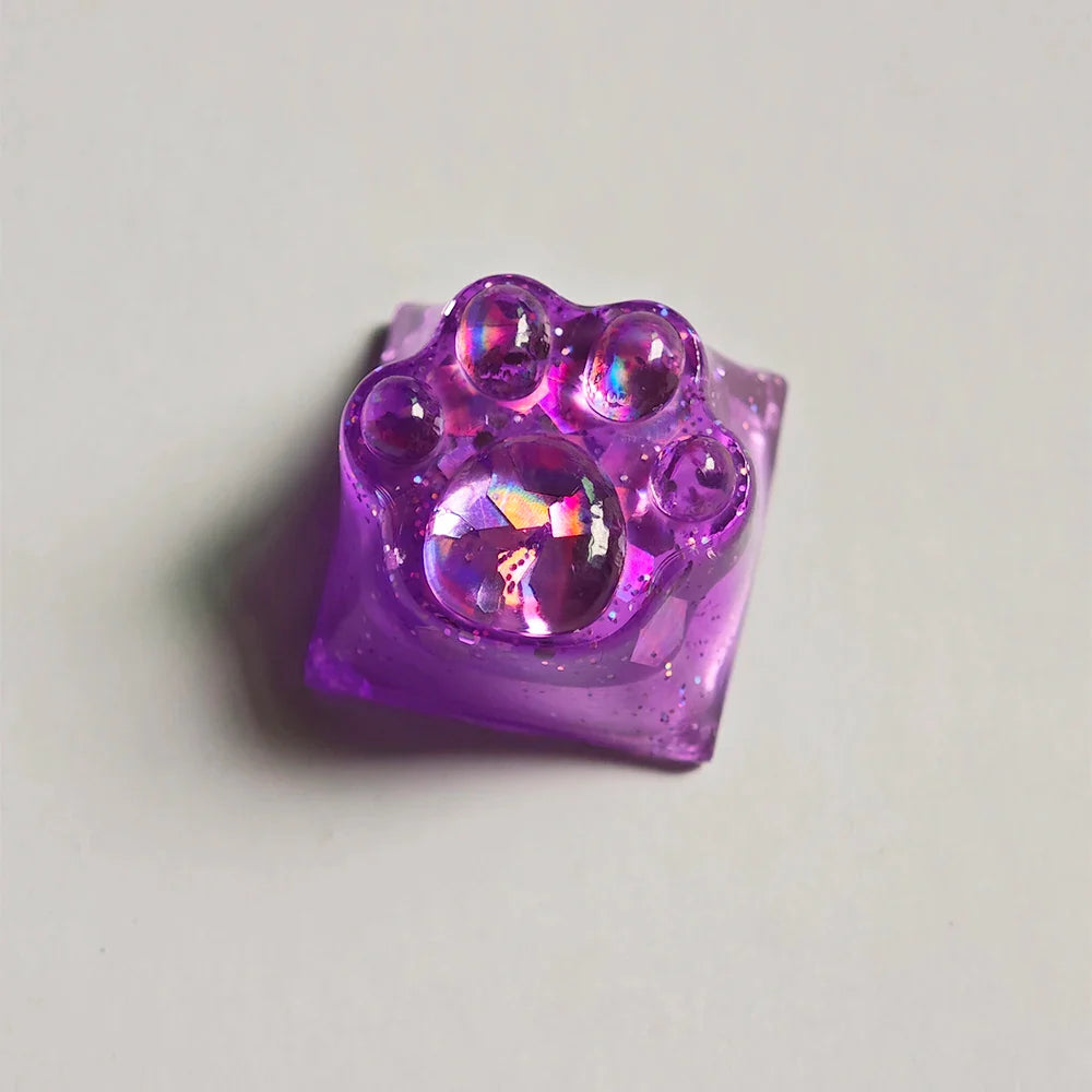 Games Backlit Keycap Cat Paw Cute DIY Key Cap for Mechanical Keyboards Personalized Transparent Crystal Keycap Cherry MX Axis