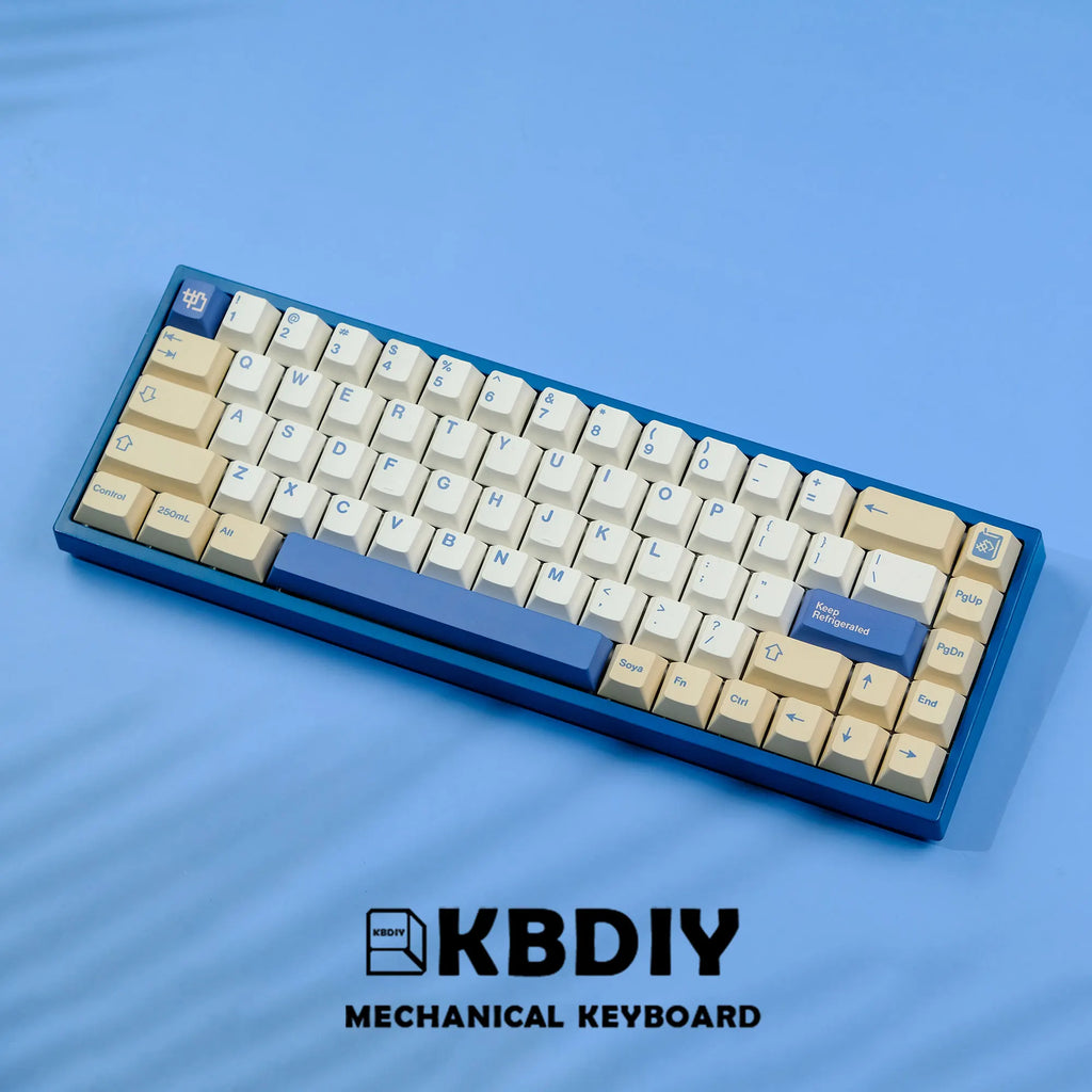 KBDiy GMK Soymilk Keycap 135 Keys PBT Japanese Korean Keycap ISO Enter Cherry Profile for GMK67 K500 Gaming Mechanical Keyboard