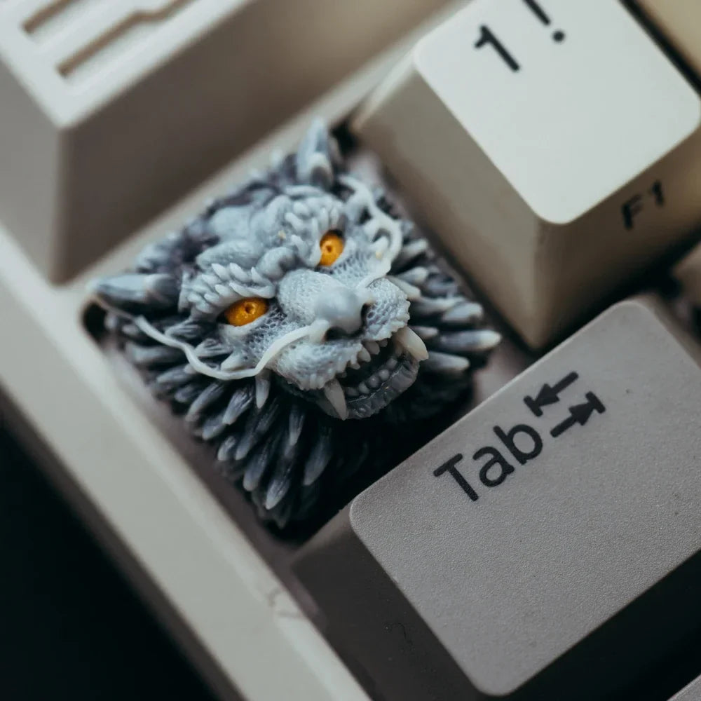 Dragon Head Keycap 3D Resin Artisan Keycaps for Mechanical Keyboard Custom Handmade Cool Gaming Keyboard Key Caps Accessories