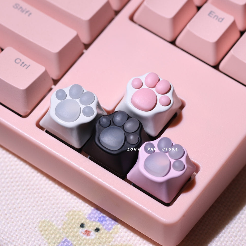 Pink Cute Cartoon Silicone Keycap Personality Soft Feel Cat DIY Artisan Cat Paws Pad Keyboard KeyCaps For Cherry MX Switches