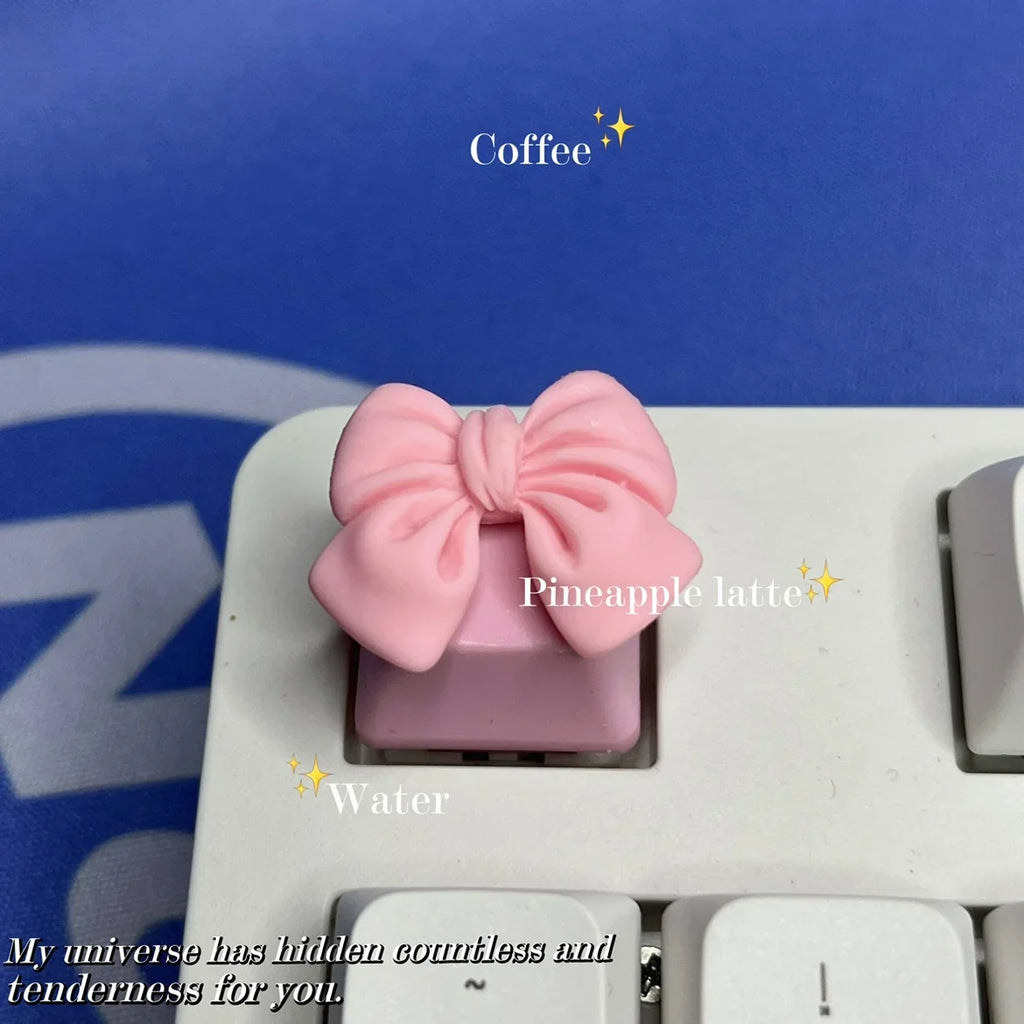 DIY Handmade Customized Pink Butterfly Keycap Transparent Cross Axis Game Girl Pink Mechanical Keyboard Keycap