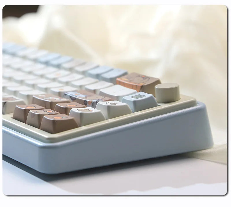 Mda High Capybara Mechanical Keyboard Keycap Custom Thermal Sublimation Pbt Cute Milk Blue Home Goodies Birthday Gift Boy Girl