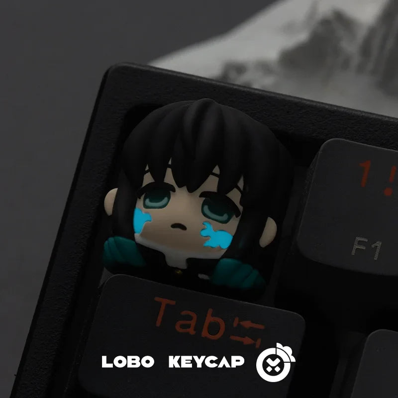 Demon Slayer Mechanical Keyboard Keycap Kamado Tanjirou Agatsuma Zenitsu Hashibira Inosuke Anime Resin Keycaps Custom Gifts