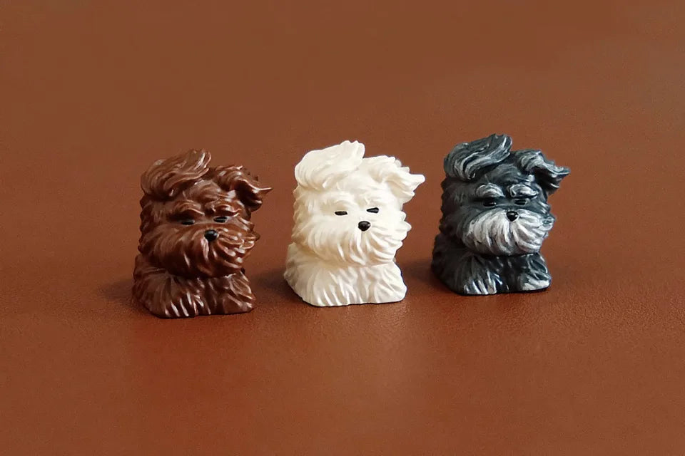 Cute Puppy Keycap Custom Schnauzer Resin Keyboard Cap Cherry MX 1U Handmade Anime Artisan KeyCap for Mechanical Keyboard Gift