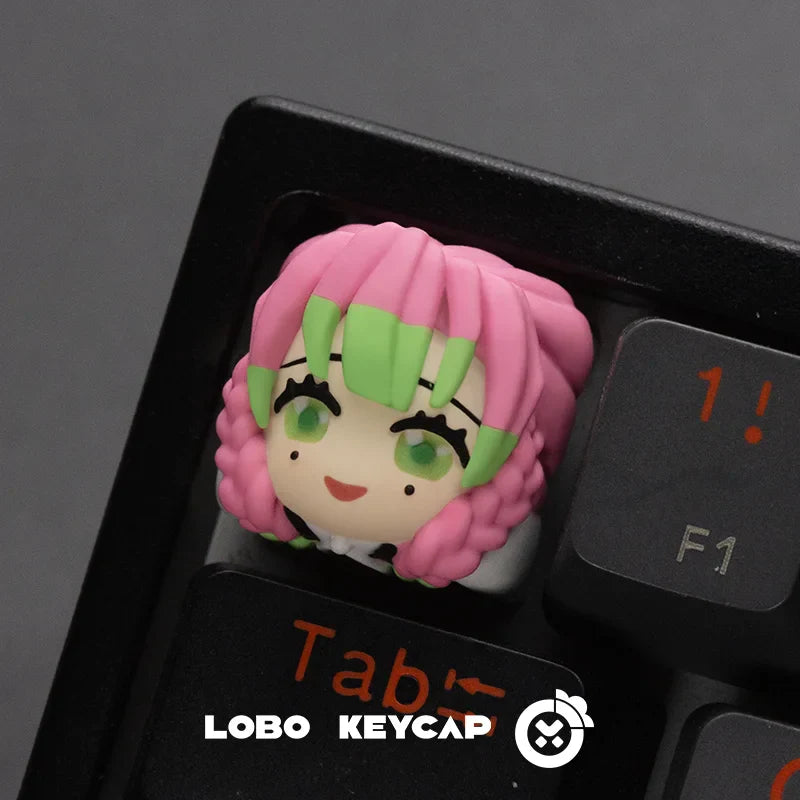 Demon Slayer Mechanical Keyboard Keycap Kamado Tanjirou Agatsuma Zenitsu Hashibira Inosuke Anime Resin Keycaps Custom Gifts