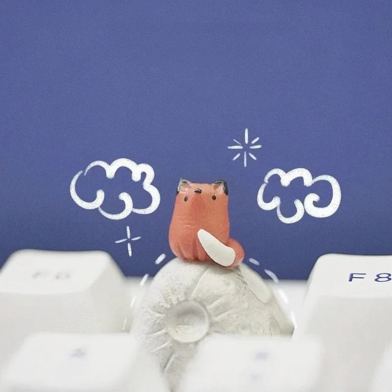 New Moon Fox Keycaps Little Prince Themed 1pcs Customized Creative Three-Dimensional Mechanical Keyboard Key Cap  Accessories