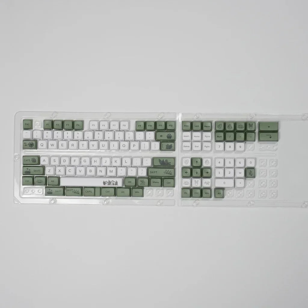 Forest Green Keycap XDA Profile PBT Sublimation 125keys Fresh Style White Green Mechanical Keyboard Keycaps
