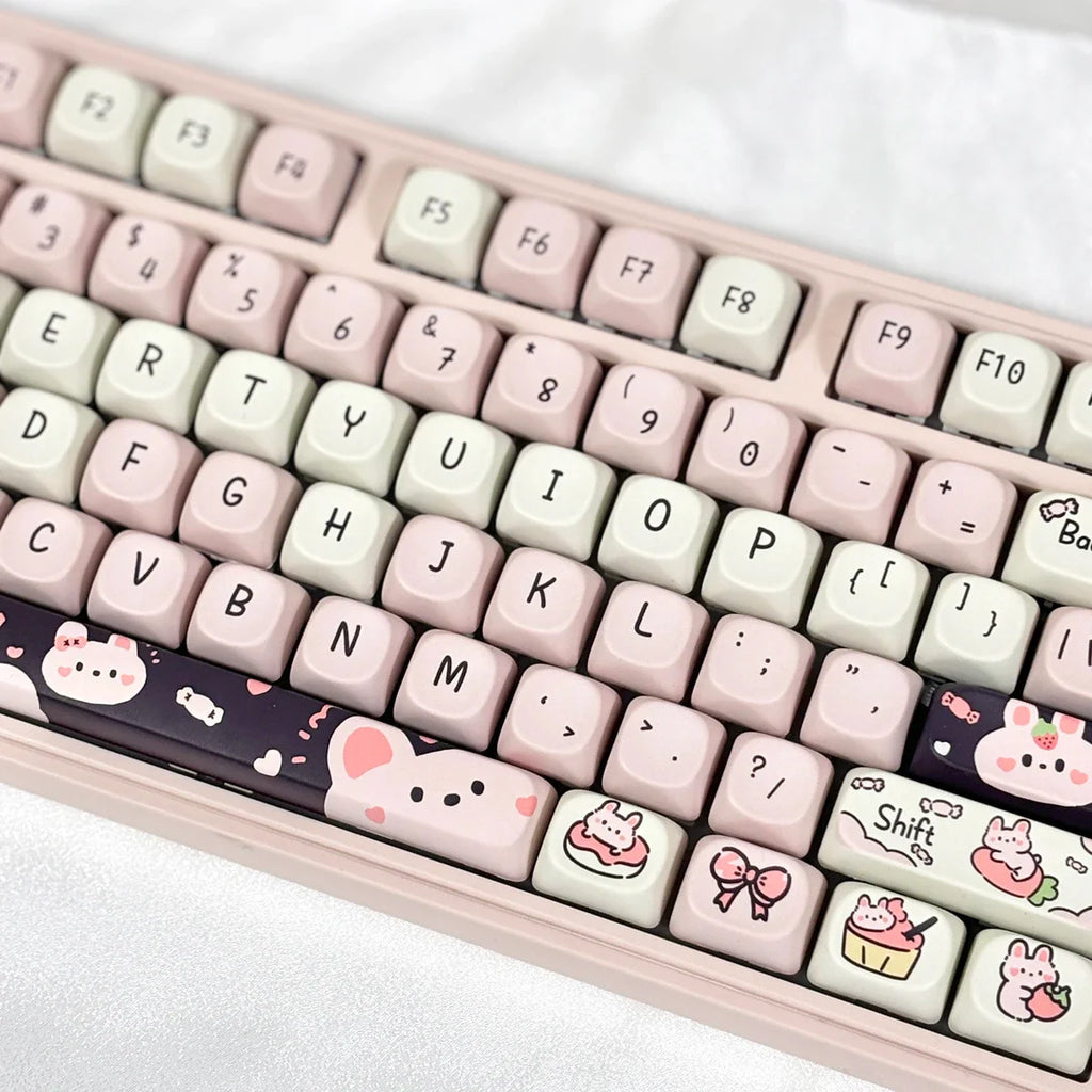 95Keys MOA Profile Keycaps Cartoon Dog Cat Theme PBT Key Caps for GMK67 GMK87 61/64/68/84/75/87 Keys Gaming Mechanical Keyboard