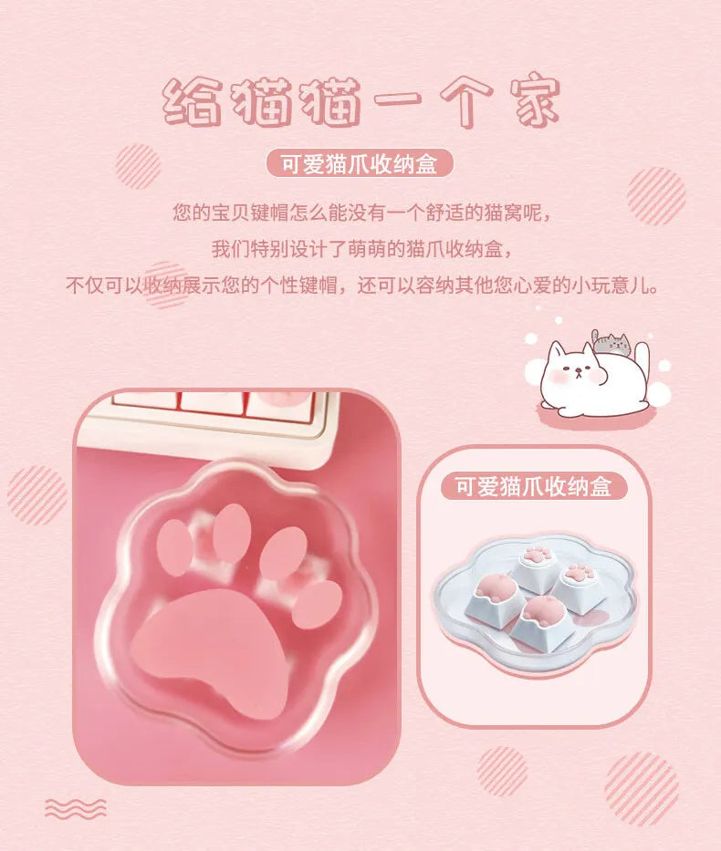 Cat Claw Keycaps Cute Simulation Feel Silicone Meat Pads Butt Corgi Fart Oem Height Girls Creative Single Mechanical Keyboard