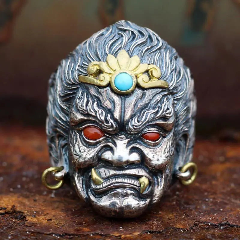 Retro Domineering Ethnic Style Fire-Breathing Dragon Ring Men\\'s Charm Open Ring Punk Motorcycle Rider Jewelry Accessories