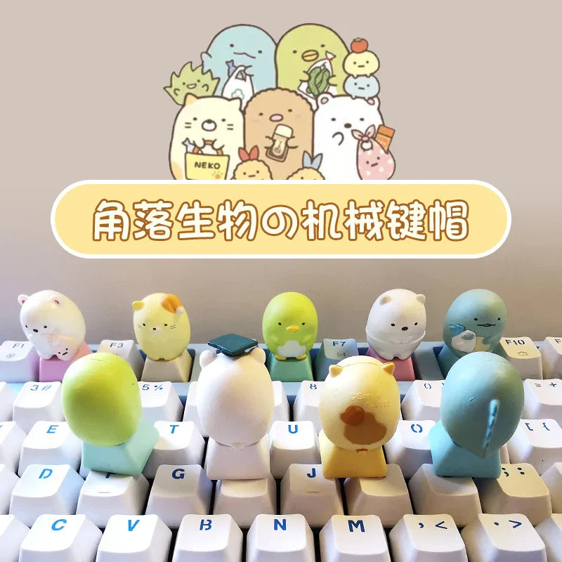 Animal Series Cute Keycap Diy Customized MX Switch Resin ESC Point Keycaps  Mechanical Keyboard Artisan Key Caps Girls Favorites