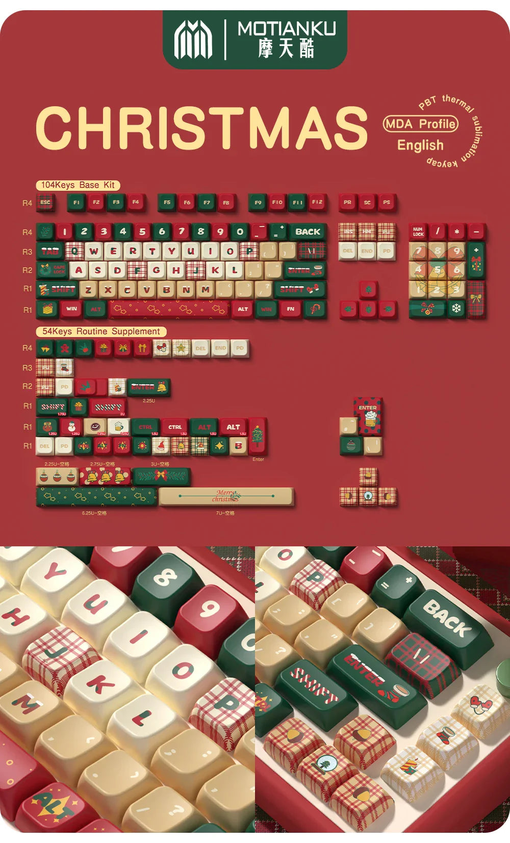 Original Theme Keycaps MDA Profile cute Anime PBT Keycap custom For Mechanical Keyboard with iso layout and 7U space bar