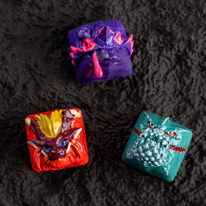 MonsterHunter Dragon Anime Artisan Point Keycaps ESC Custom Personality R4 Gaming Decoration KeyCap for Mechanical Keyboard Gift