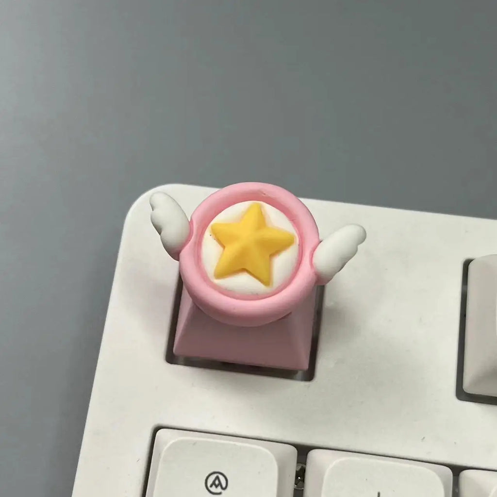 DIY Custom Bow Keycap with Transparent R4 Cross Axis Gaming Pink Mechanical Keyboard Keycaps Keyboard Decoration