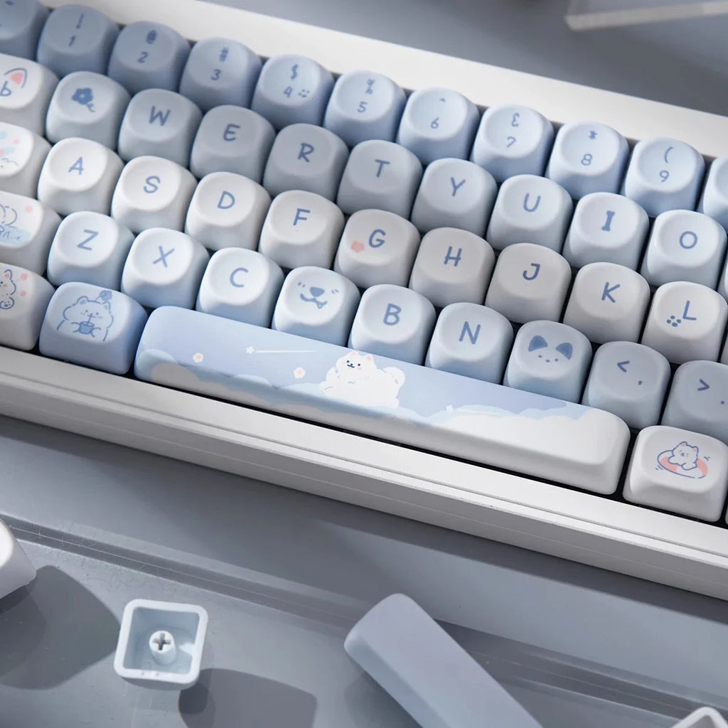 95 Keys artoon Cute Puppy Cat Kitty Keycaps GMK PBT Keycap MOA Profile Dye Sublimation For  DIY Mechanical Keyboard Girls Gift