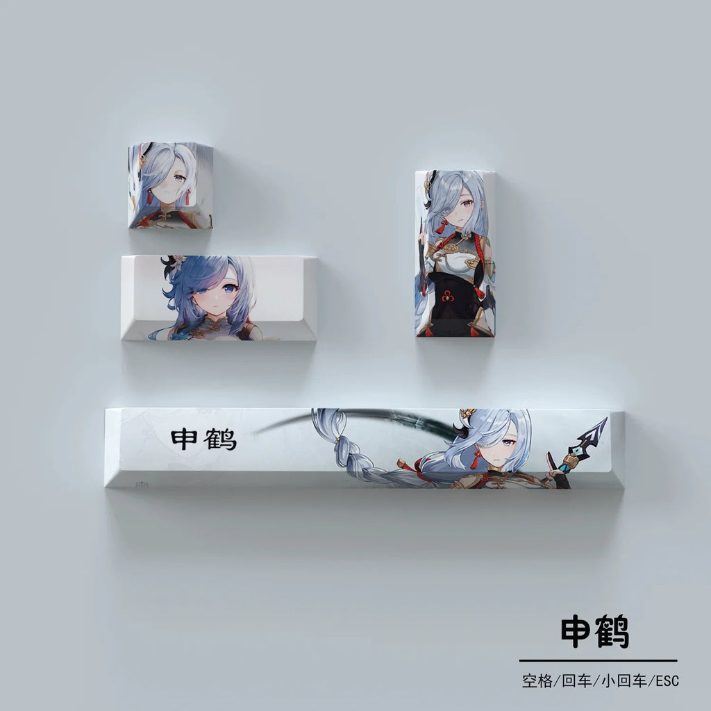 New Genshin Impact Keycaps DIY Anime Keyboard Cap Cherry Profile Pbt R4 Customl Mechanical Keyboard Decorative Accessories Gifts
