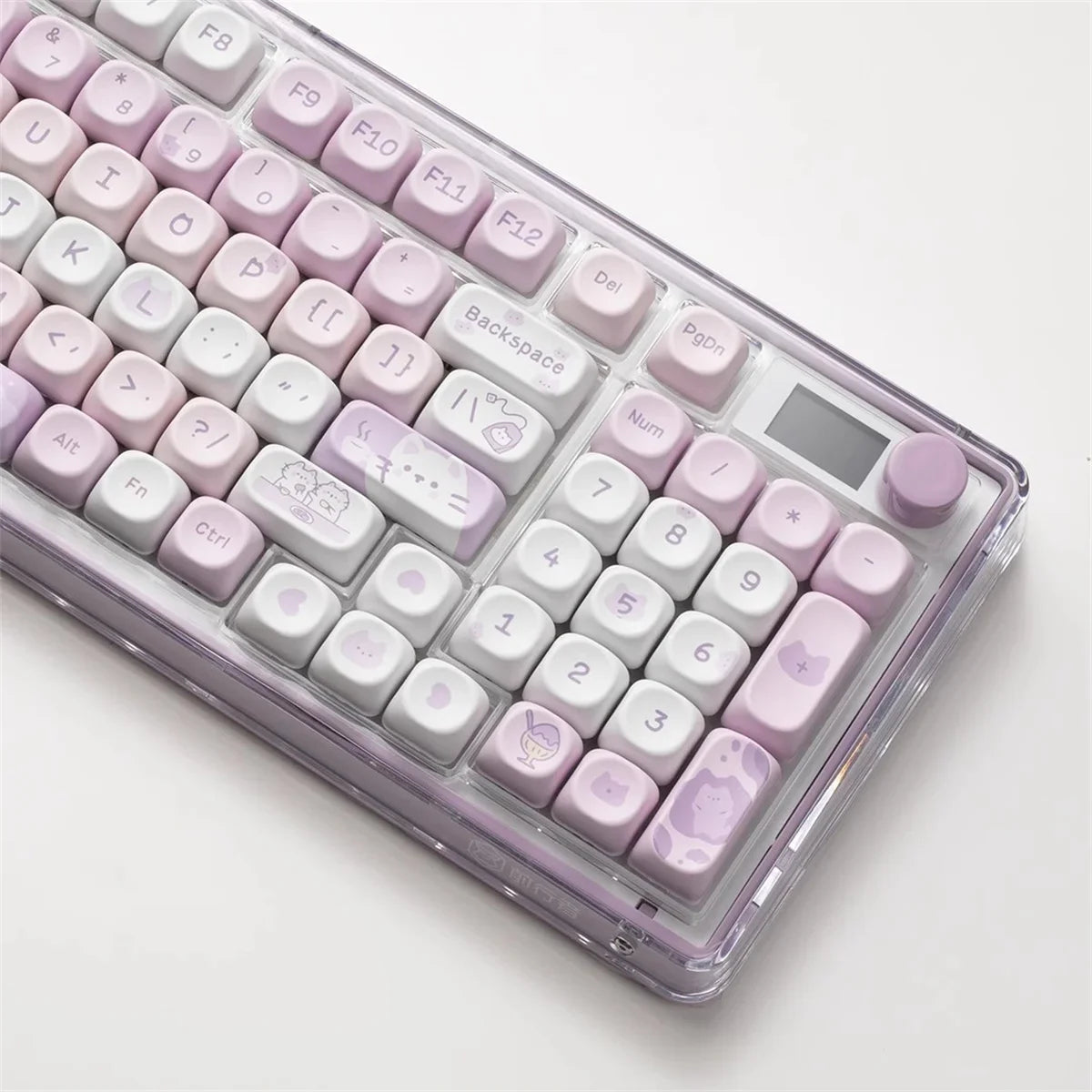 95Keys Cute Keycaps MOA Profile Cat Theme PBT Key Caps Pink Blue Puppy keycap for GK61 RK836 MX Switches Mechanical Keyboard