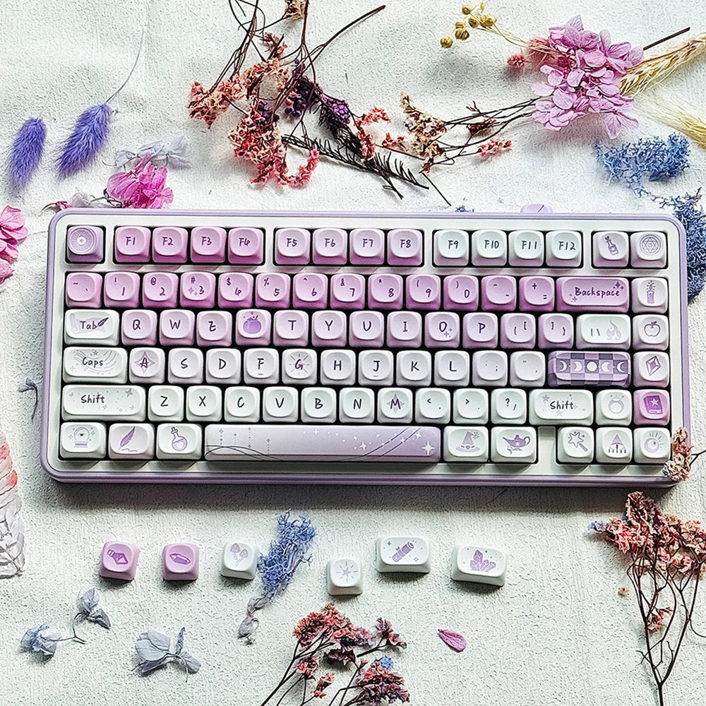 95 Keys MOA Profile PBT Keycaps for 61/64/68/84/75/87Keys Gaming Mechanical Keyboard AULA F75 GMK67 GMK87 Cartoon Cute Key Caps